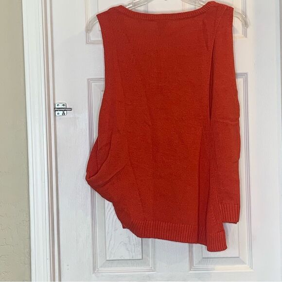 Cabi Knit Siren Vest Sleeveless Red Orange Size Medium - Picture 3 of 13
